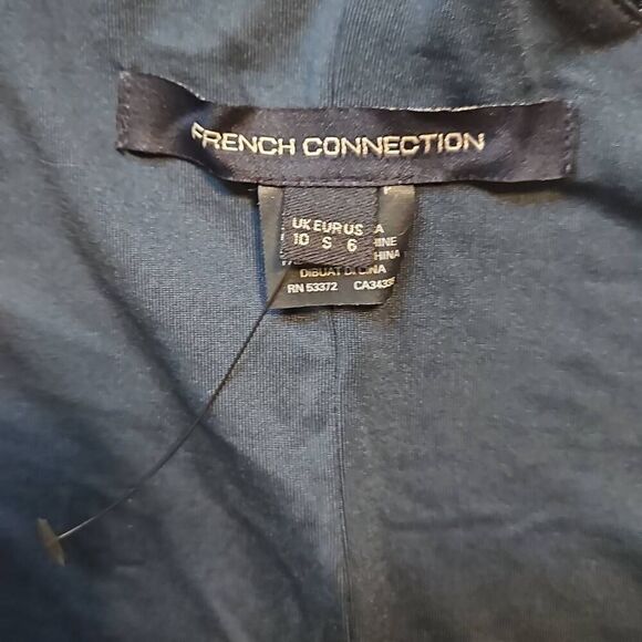 French Connection Velvet One Shoulder Party Semi-Formal Mini Dress Deep Green 6 - Picture 4 of 6